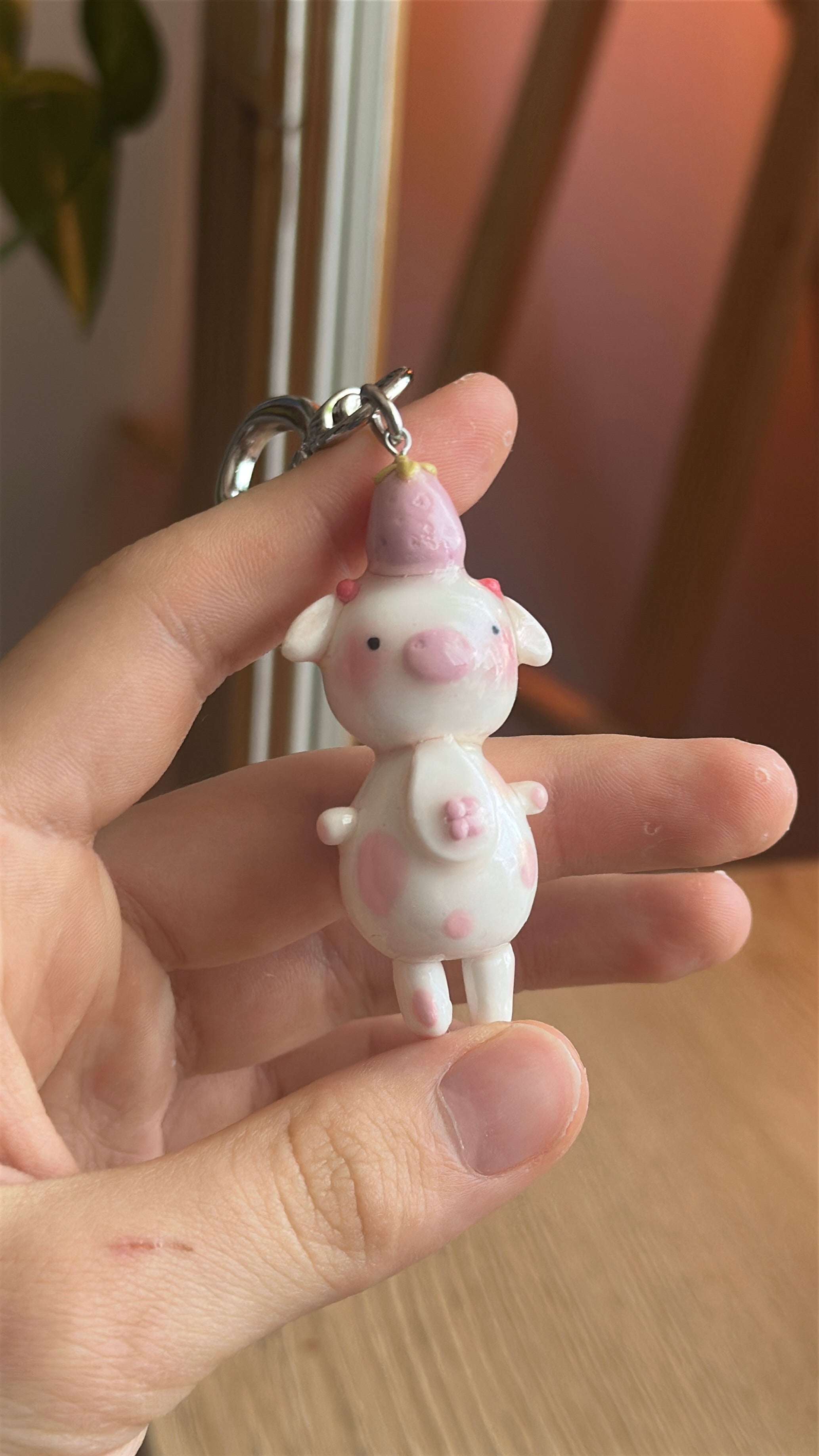 Starwberry Cow Keychain 🐮